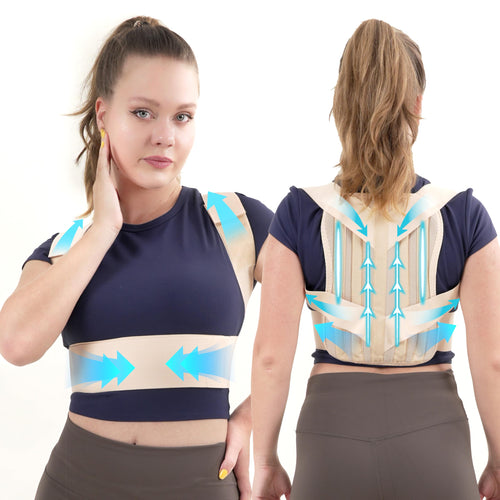 CSTKPFV Posture Corrector for Women: Adjustable Back Straightener Posture Corrector for Men Breathable Upper Back Brace for Posture - Shoulder Scoliosis Hunchback Hump (Small/Pink)